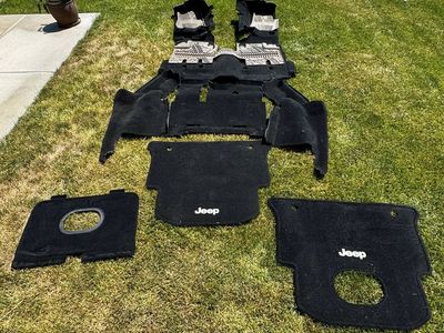 Jeep JKU Complete Carpet, Floor Mats & Cargo Liner Set - Black Carpet & All-Weather - Used, Good Condition