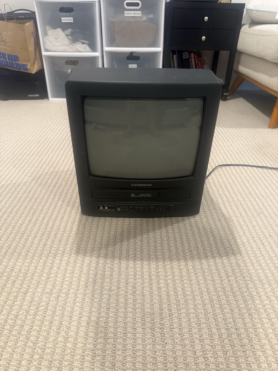Curtis Mathes CRT TV VCR Combo - Vintage Black Television with Built-in VCR Player