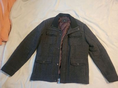 J.B. HOLT Vintage Grey Coat for men w/ maroon silk interior