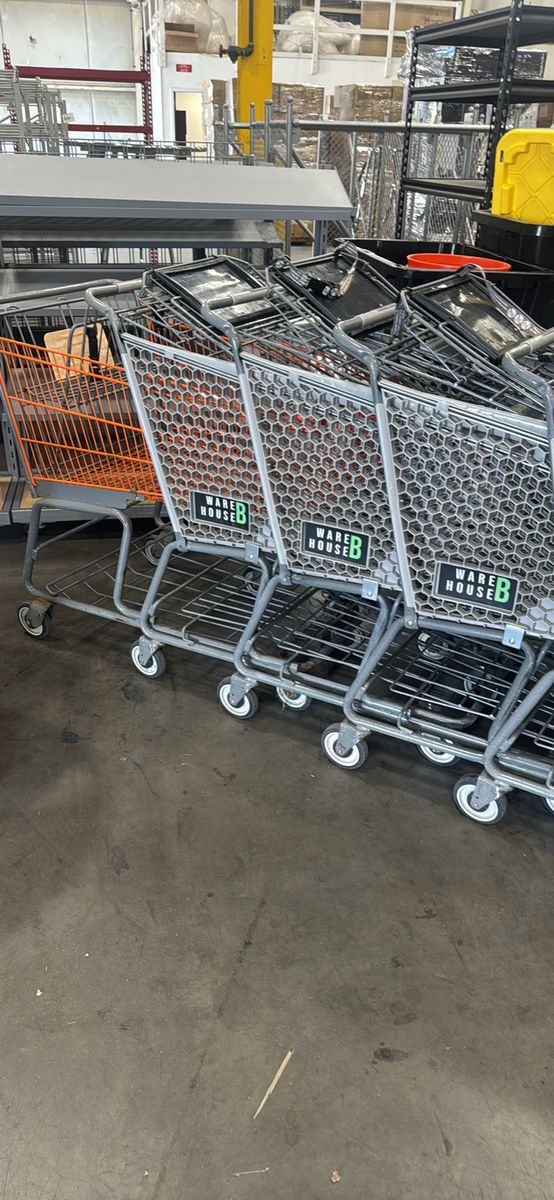 Easy push, light weight Plastic grid, shopping carts, make shopping easy for your customers!