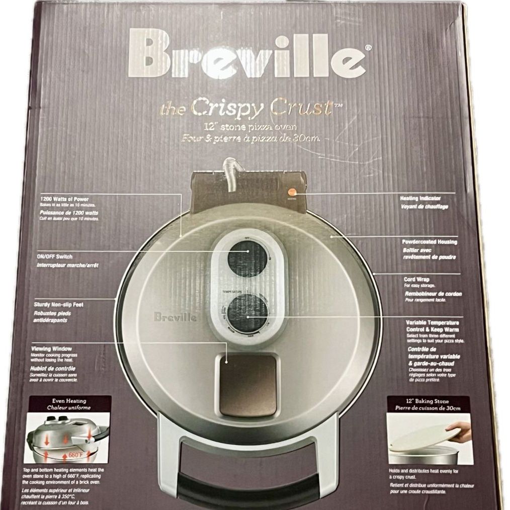 Breville Crispy Crust BPZ600XL 12" Stone Pizza Oven - 1200W, Variable Temp, New in Box