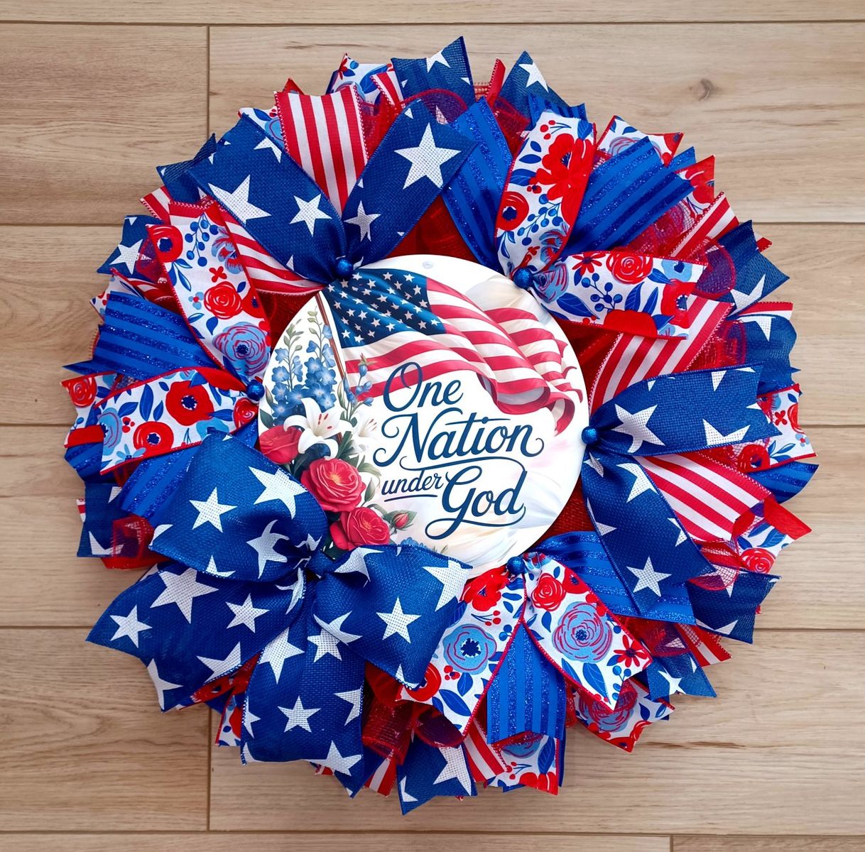 One Nation Under God Patriotic Wreath ️🤍