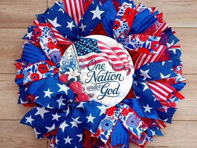 One Nation Under God Patriotic Wreath ️🤍
