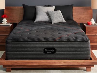 Beautyrest 'BLACK' extra firm king mattress, adjustable bed frame