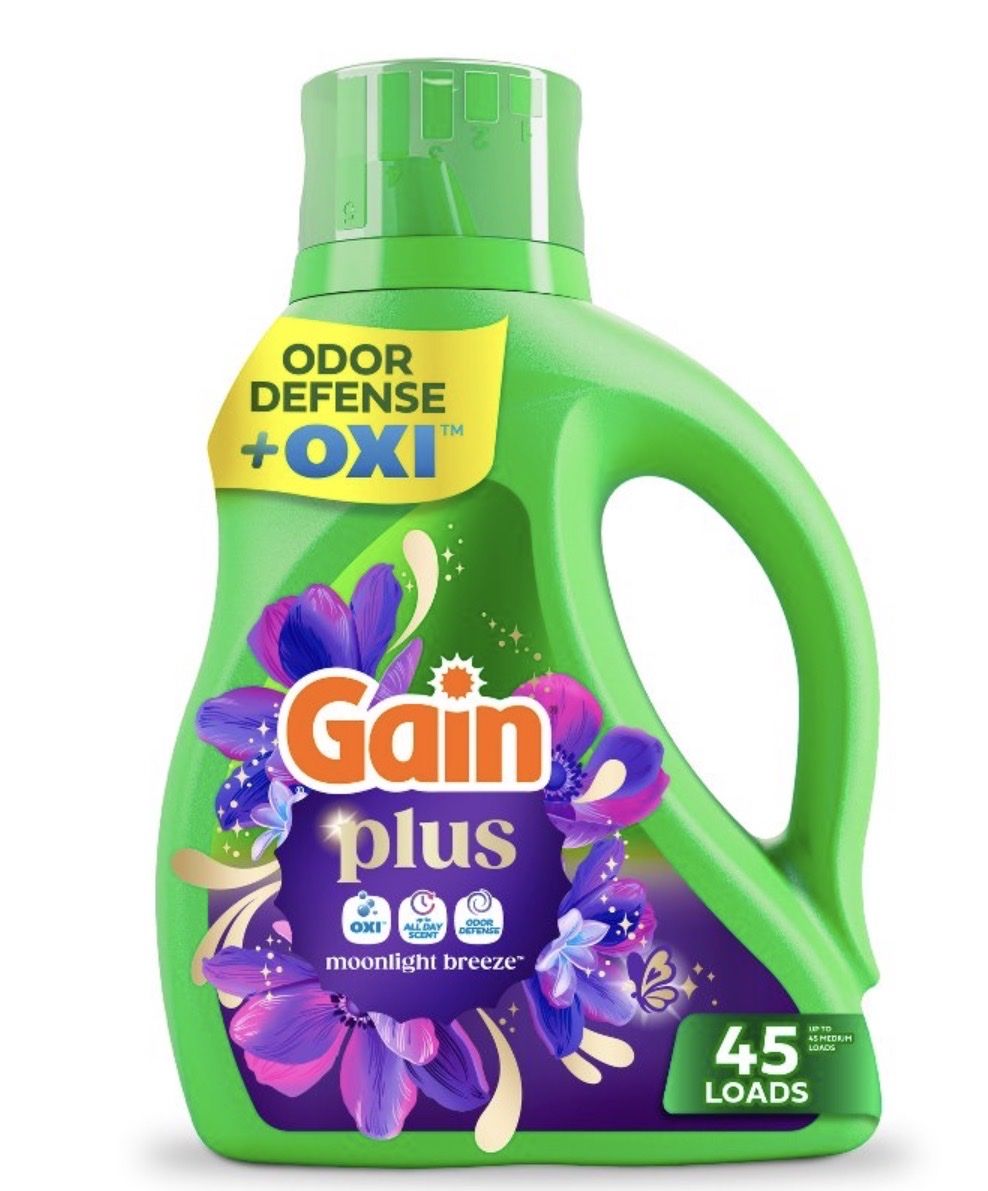 Gain Plus Liquid Laundry Detergent, Cleaner, Fresher, Now With Oxi Moonlight Breeze, 45 Loads, 60.0 fl oz