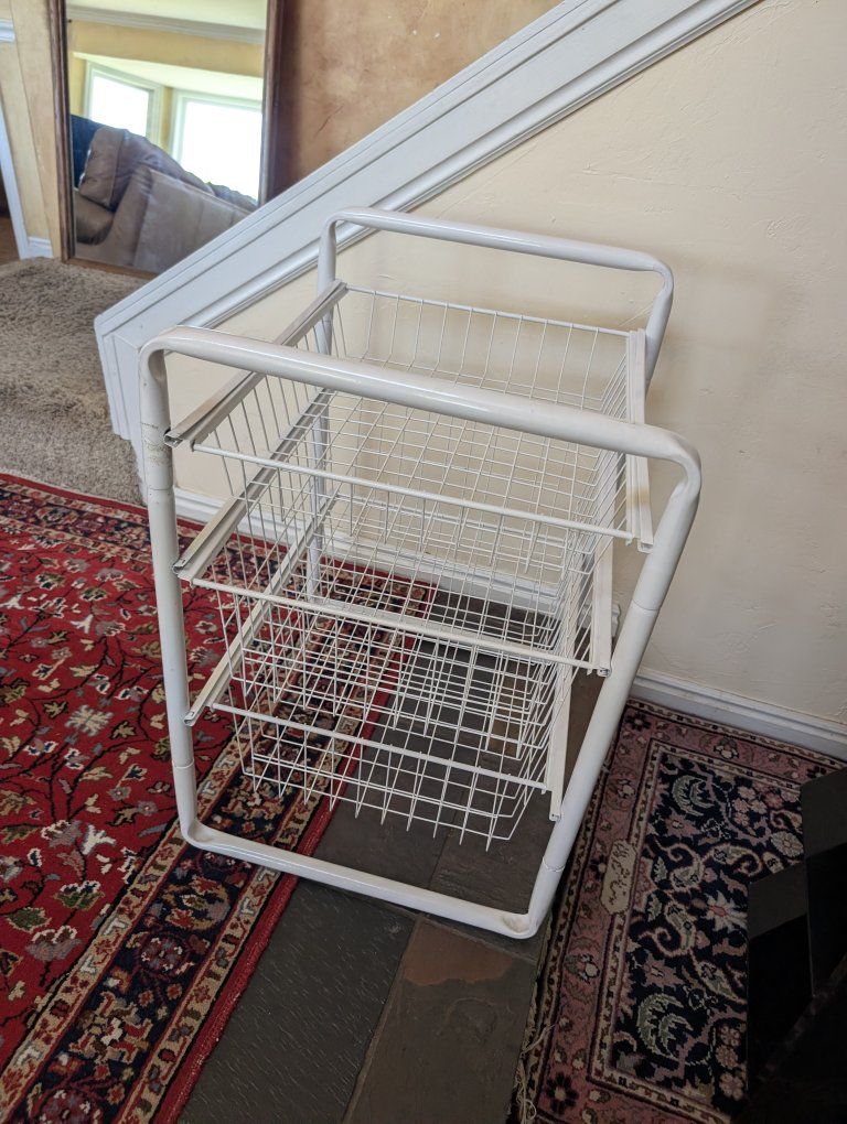white wire drawers