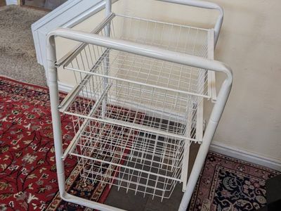white wire drawers