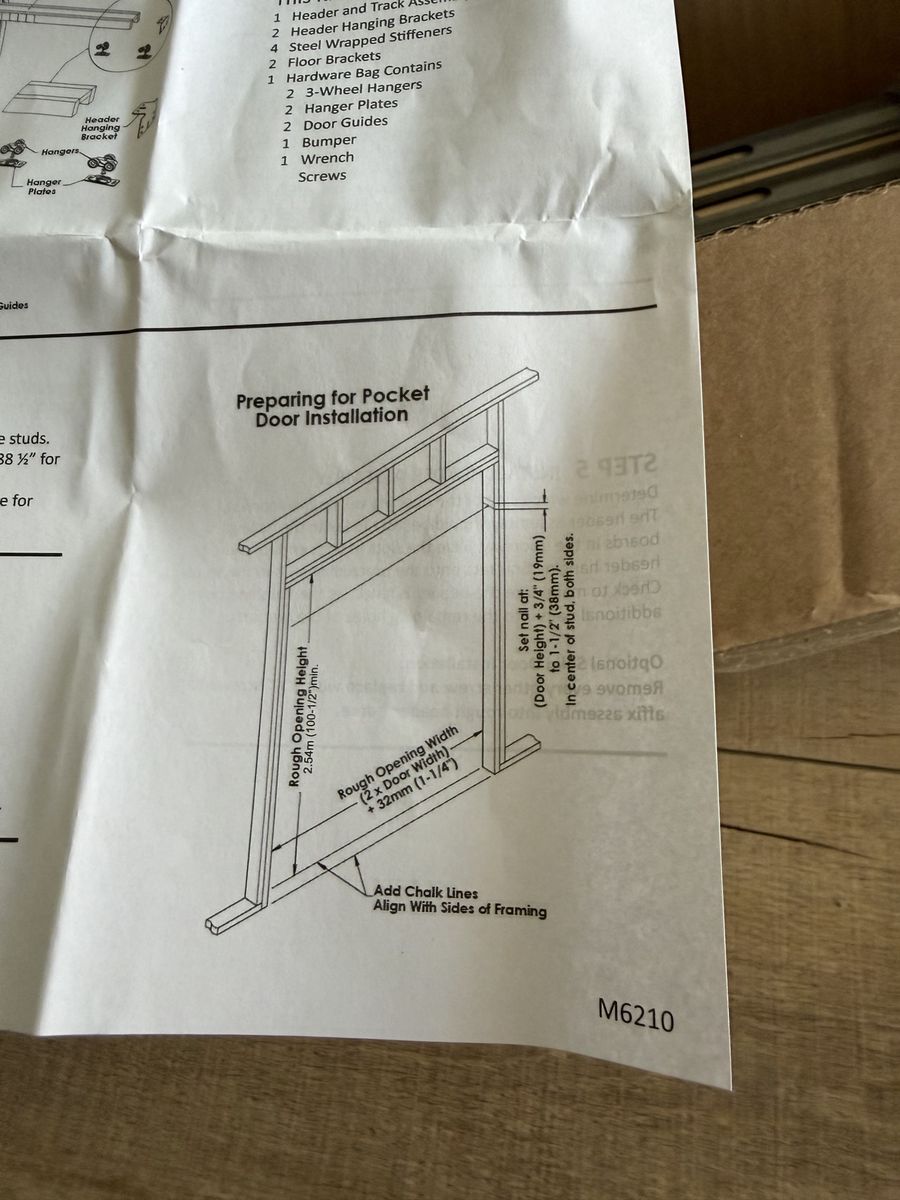 Brand new!  Pocket Door Frame Kit