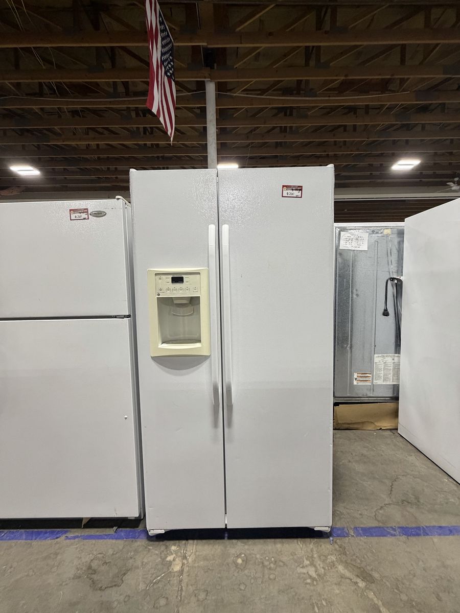 Good Whirlpool White Side-by-Side Refrigerator with Warranty