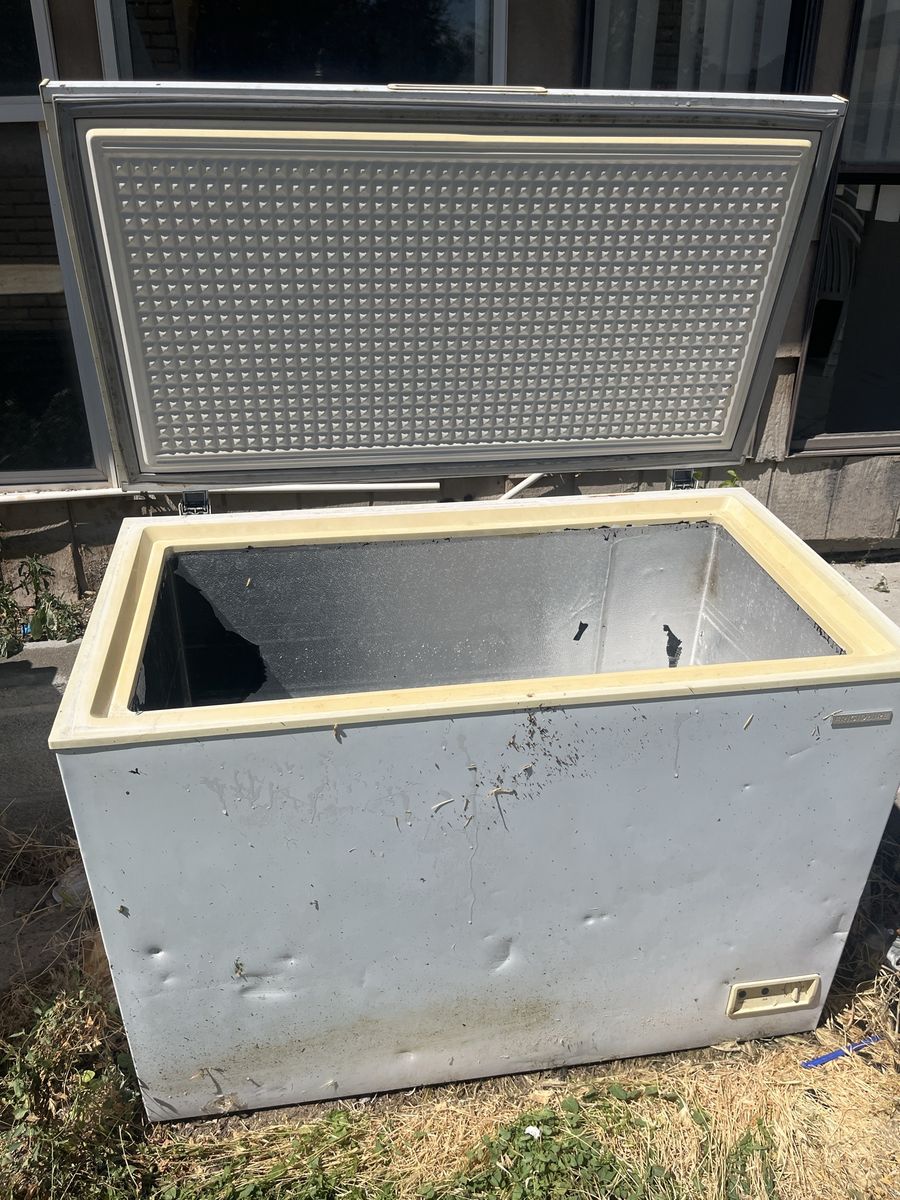 2 Free Chest Freezers - GE Electric & Unknown Brand - For Scrap Metal