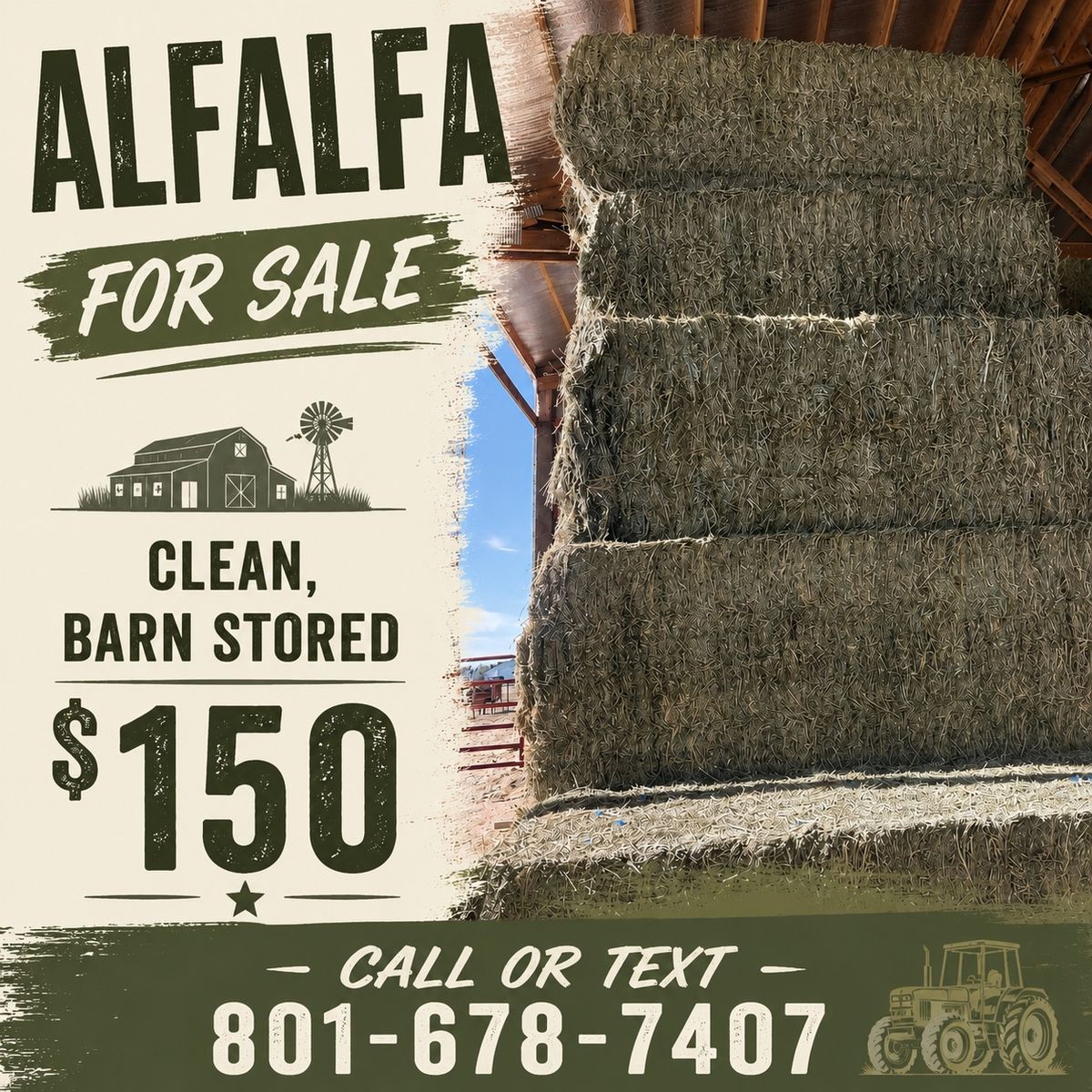 3x3 Premium Alfalfa Bales