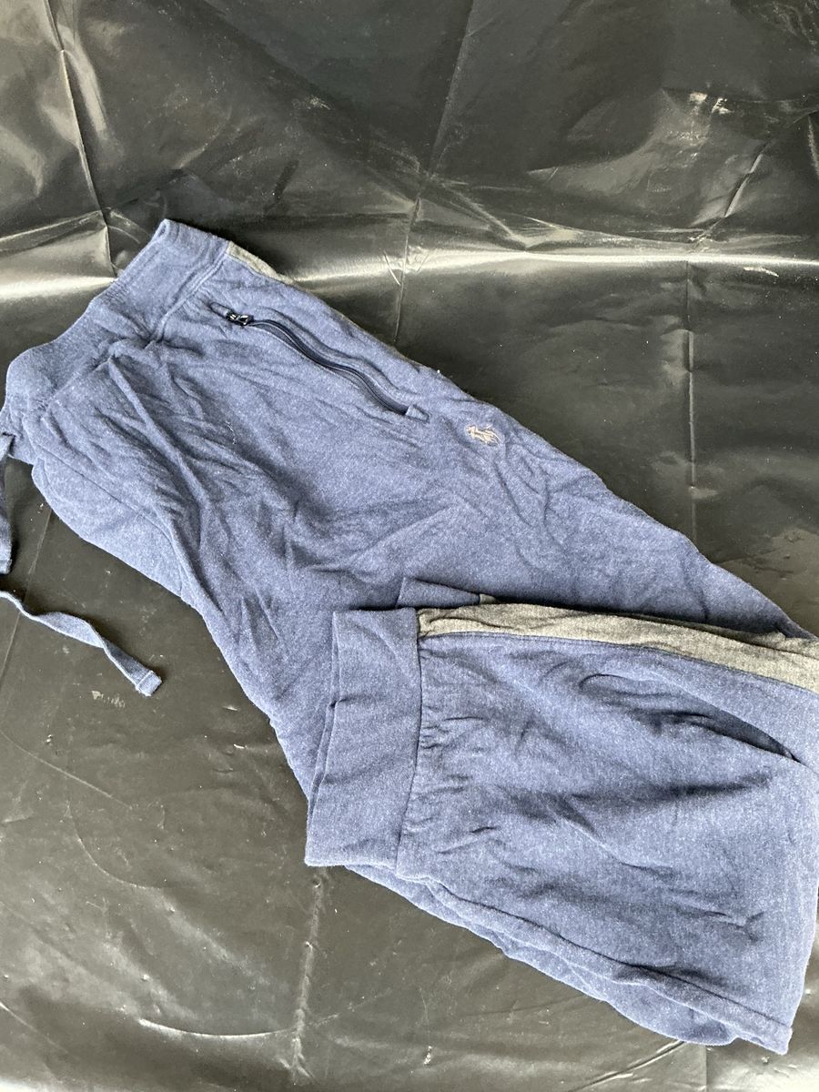 Polo Ralph Lauren Jogger Pants Navy Blue Grey Side Stripe Zipper Pockets Size XXL