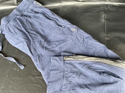 Polo Ralph Lauren Jogger Pants Navy Blue Grey Side Stripe Zipper Pockets Size XXL