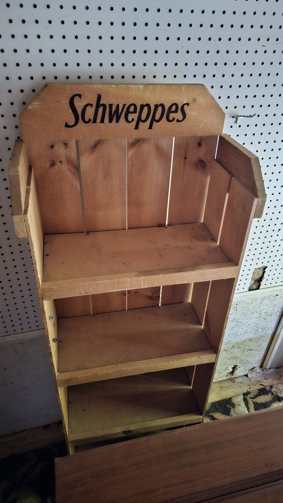 Vintage Schweppes Wooden Display Shelf