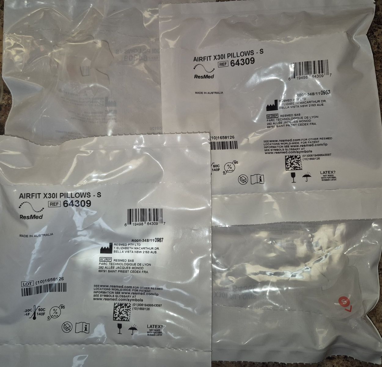 4x New ResMed AirFit X30i Nasal Pillow Cushion - Size Small - CPAP Mask Oral/Nasal
