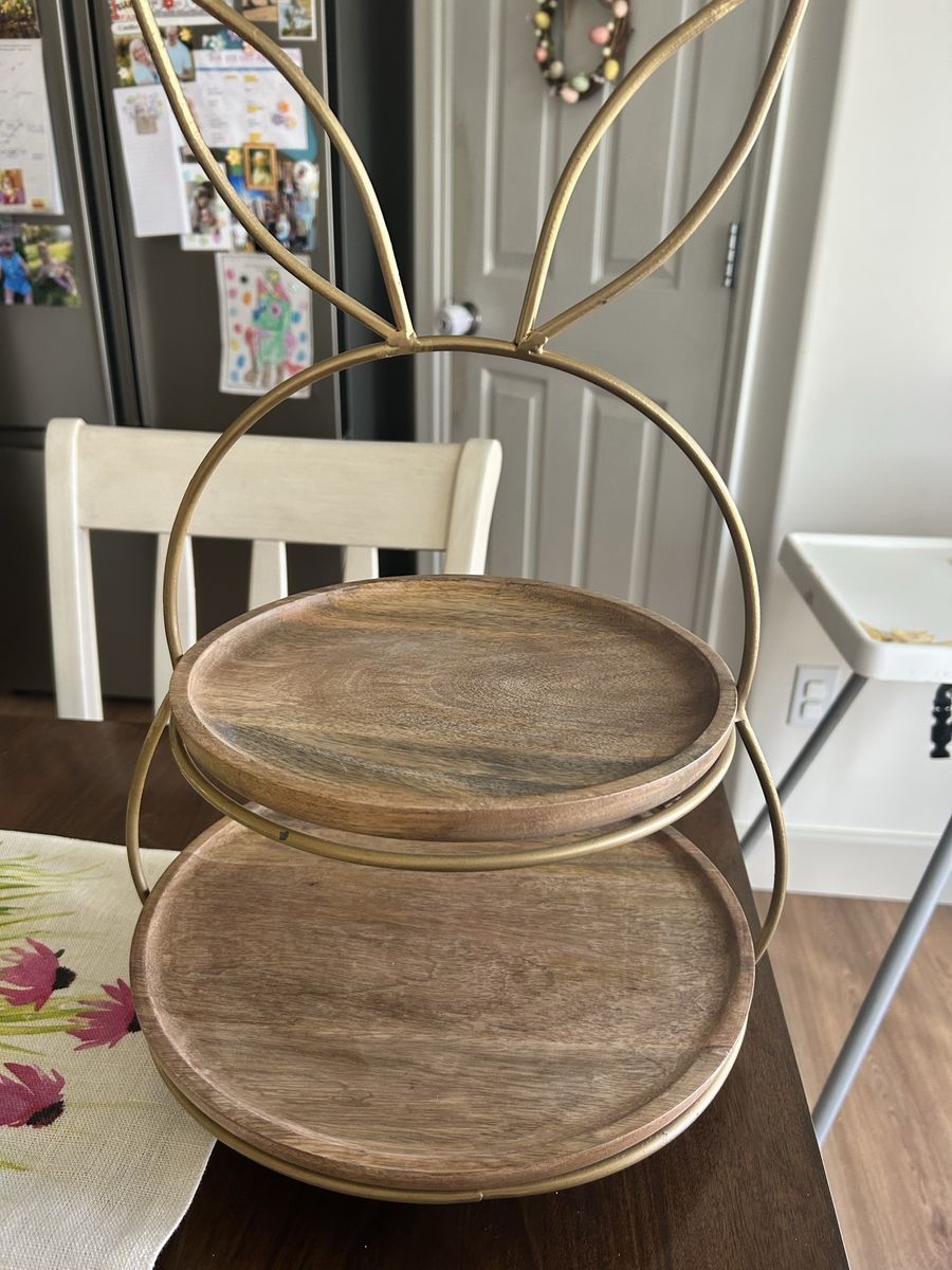 Modern Farmhouse Decorative Bunny Tray