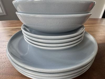 Vintage Modern by Metlox - Poppy Trail - Dinnerware - Lot of 10 - Gray - MCM