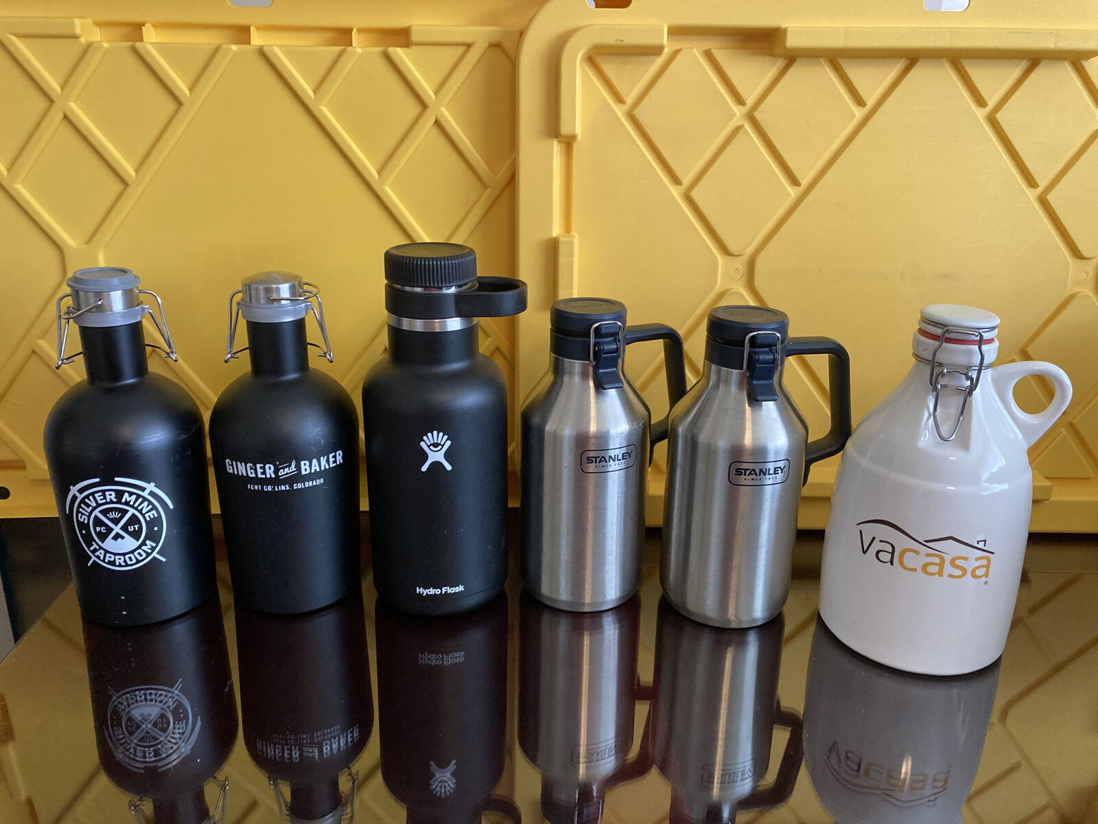Various Stanley, Hydroflask and Stainless Steel and Ceramic Growlers (see listing for price)