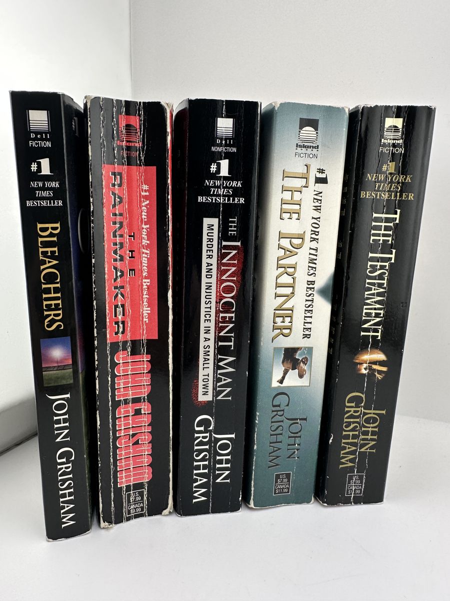 John Grisham 5 Book Lot The Testament Partner Rainmaker Bleachers PB Set