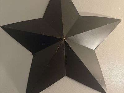 Large Rustic Black Metal Barn Star Wall Decor - 24 Inch