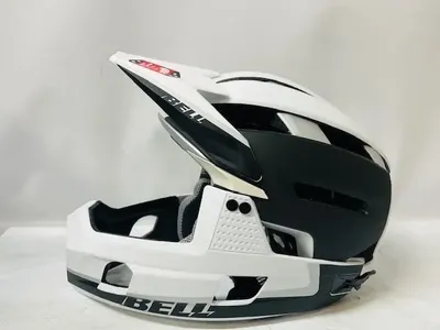 Bell Super Air R Spherical Bicycle Helmet in Matte Black/White, Size Large- NEW