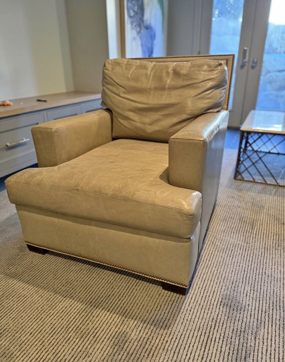 2 Tan Leather Armchairs