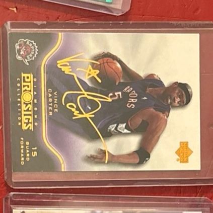 Vince Carter Toronto raptors panini autograph card