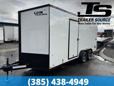 7.5x18 Look Element SE Enclosed Cargo Trailer - 7'0" Interior - 7K GVWR - .080 PolyCor, Alloy Wheels, Black Out Package, Rear