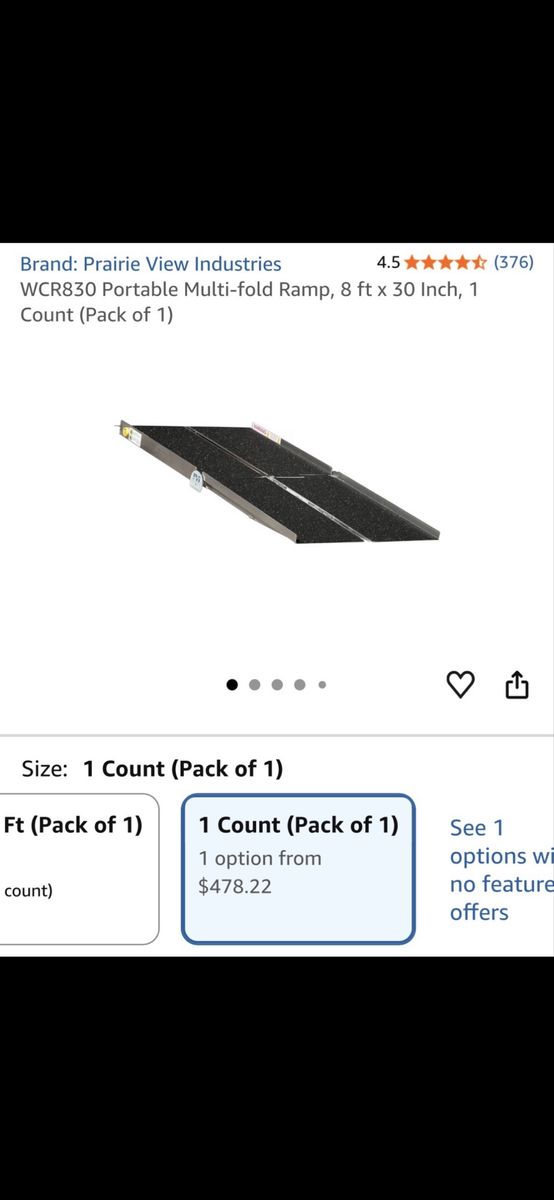 Prairie View Industries WCR830 Portable Multi-fold Ramp - 8ft x 30in, new, in damaged box