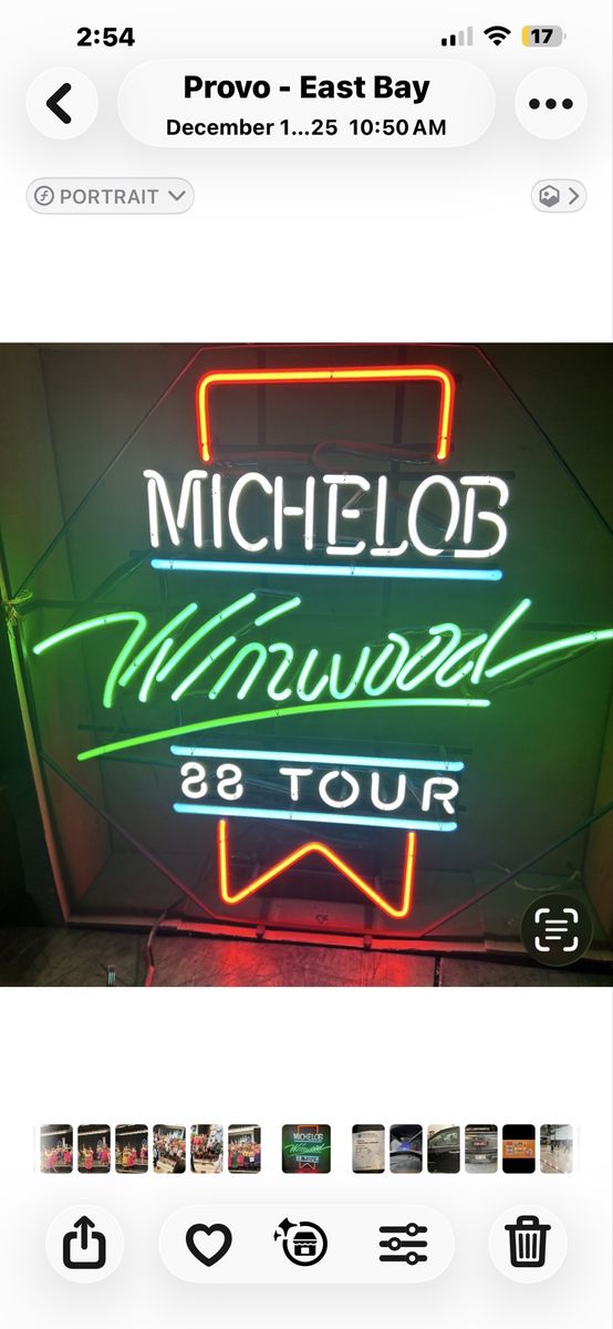 Vintage Michelob Winwood '88 Tour Neon Sign - Collectible Bar Decor Man Cave Art