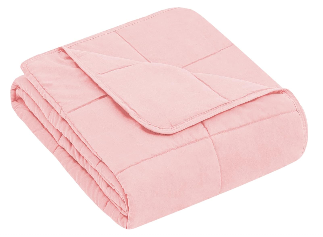 Weighted Blanket 7 lbs, 41" x 60", Pink Cooling Blanket