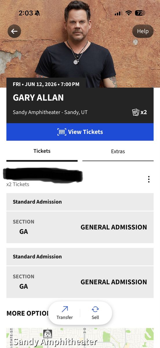 2 Gary Allan GA tickets