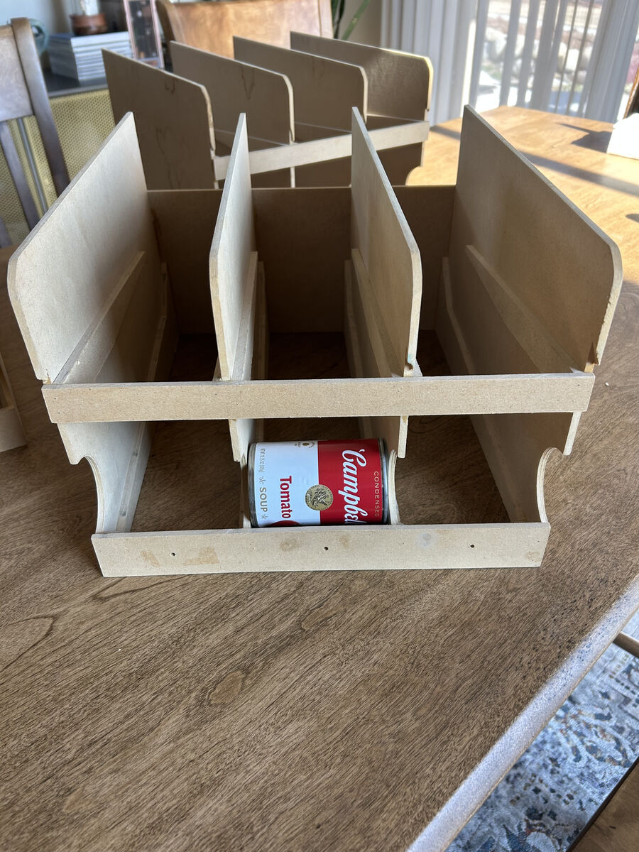 Canned Food Storage with Rolling Shelves
