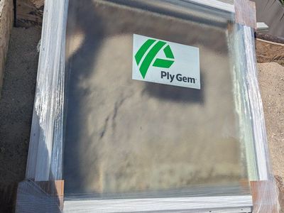3x3 New Ply Gem Window, White Frame, Unused Sealed Construction Glass Unit