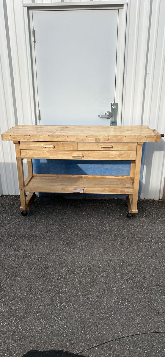 60" 3-Drawer Hard Wood Workbench Woodworking