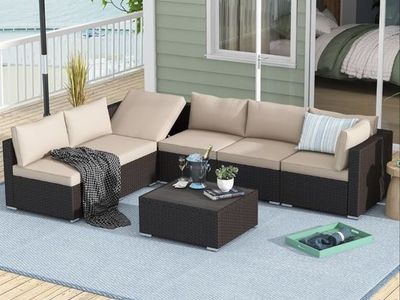 Outdoor Couch with Table (No Cushions)