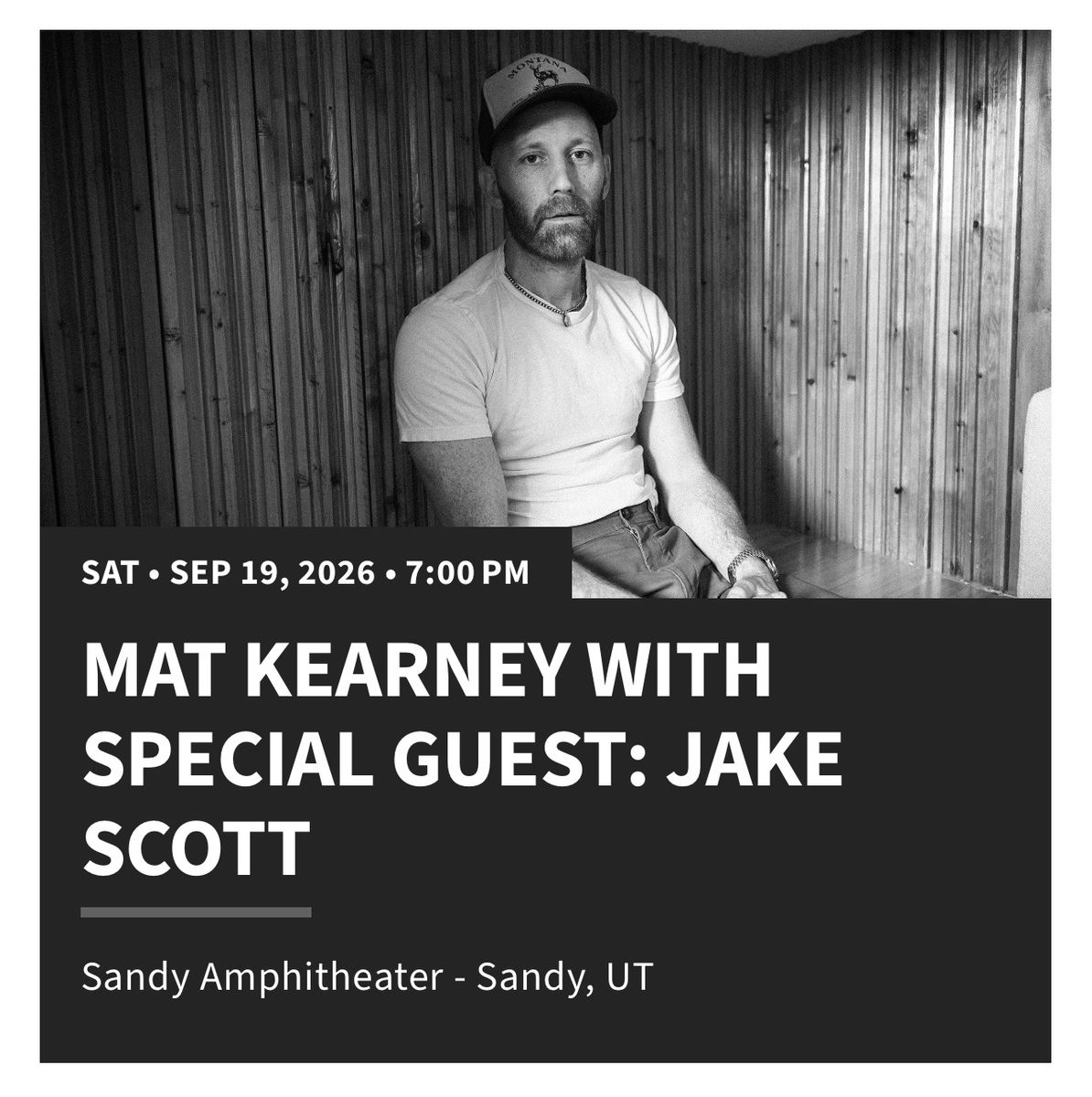Mat Kearney with Special Guest Jake Scott Tickets - Sep 19 2026 Sandy Amphitheater