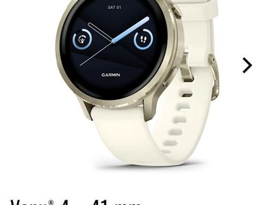 Garmin Venu 4 Smartwatch 41mm Lunar Gold w/ Bone Silicone Band & Screen Protector