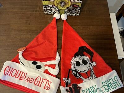 Nightmare Before Xmas Santa Hats & Gift Box