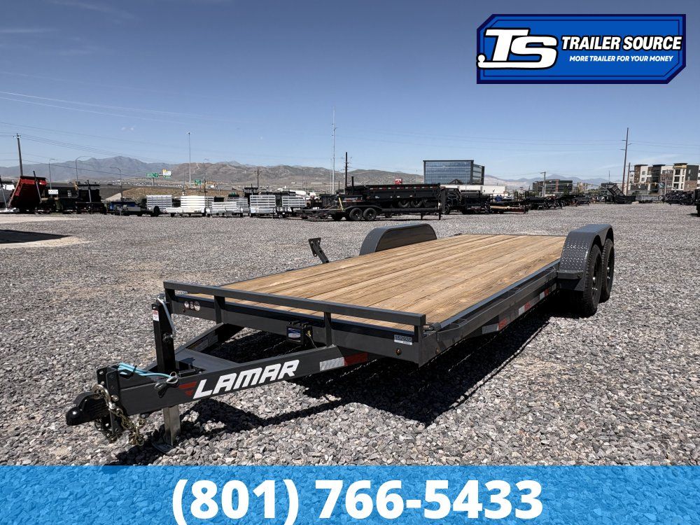 7x20 Lamar CC Flatbed Car Hauler Trailer - 10K GVWR - D-Rings