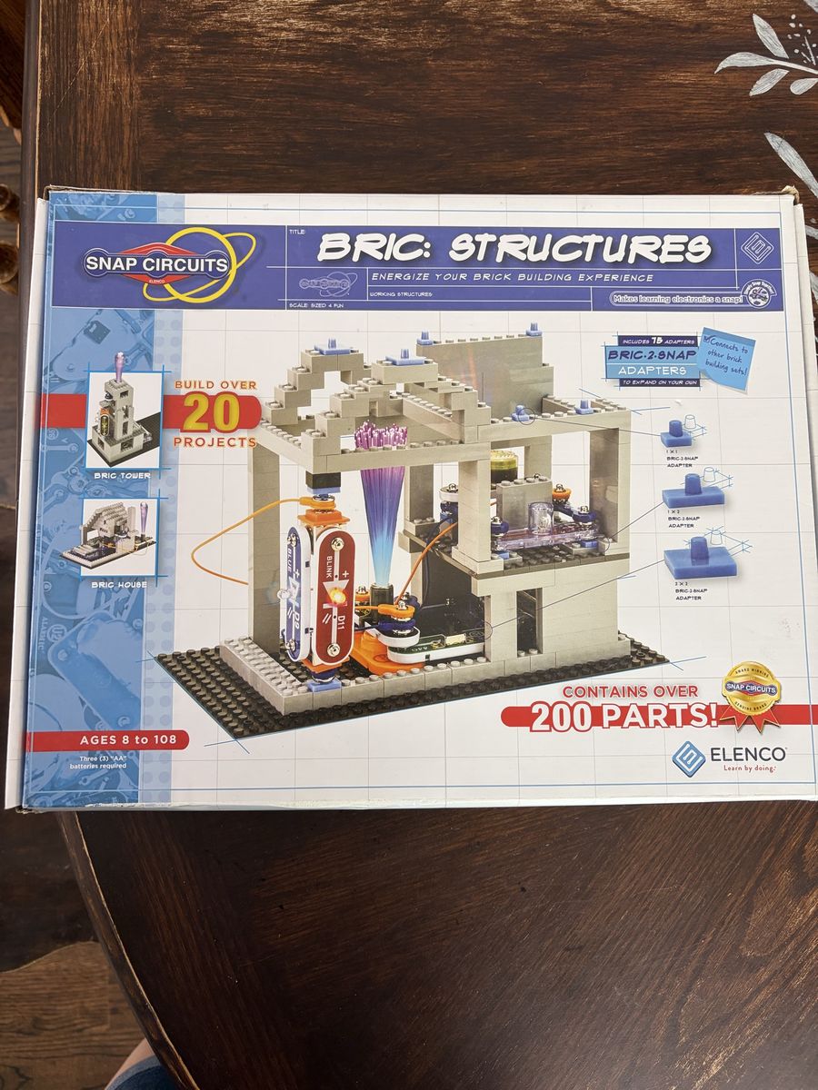Elenco Snap Circuits BRIC: Structures STEM Building Kit, 200+ Parts