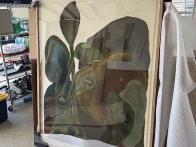 Large picture in beautiful white oak frame