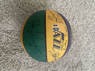 Autographed basketball by 1987–88 Utah Jazz players