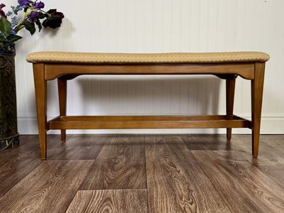 Vintage Mid-Century Upholstered Bench