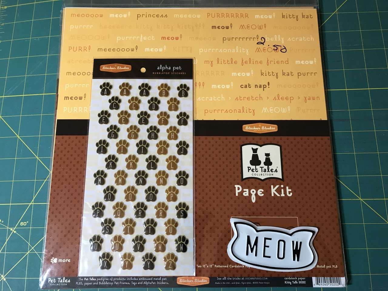 Pet Tales Meow Page Kit and Ideas,  1 Dog 12in x 12in  Scrapbook Kits or 1 Cat Kit