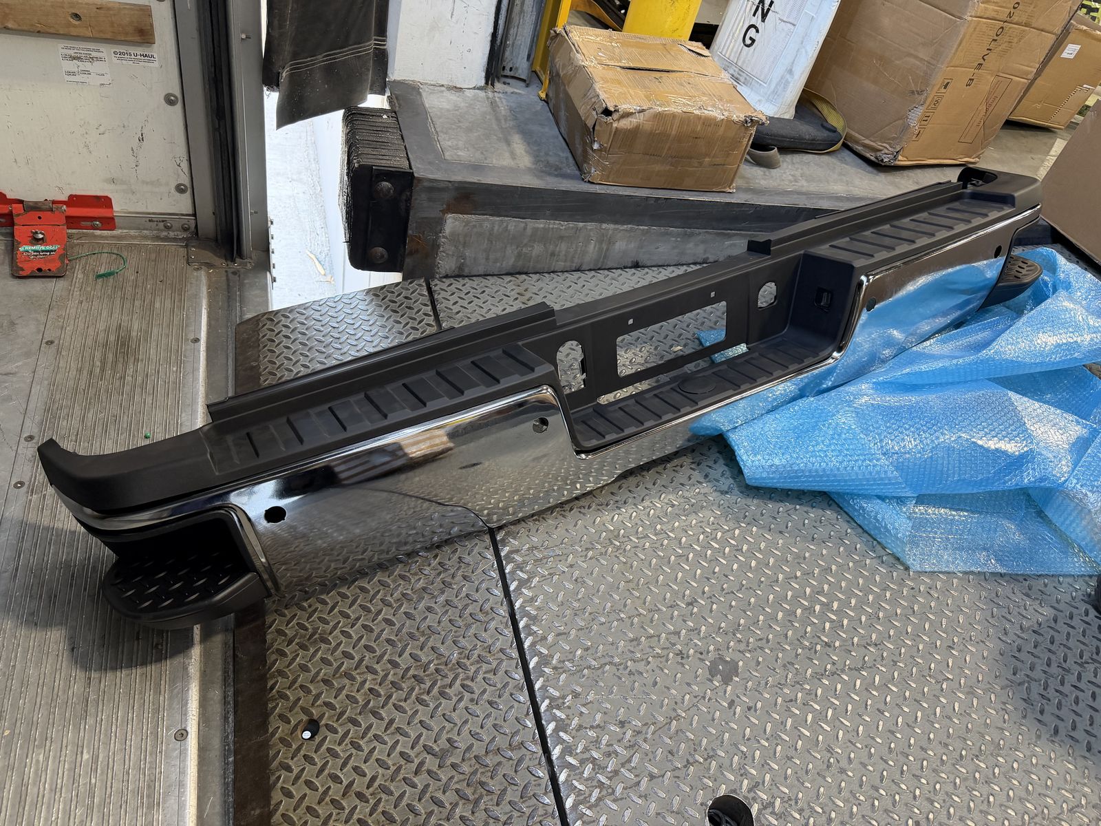 (15-19 Silverado 3500 HD) Rear Bumper; Pre-Drilled for Backup Sensors; Chrome