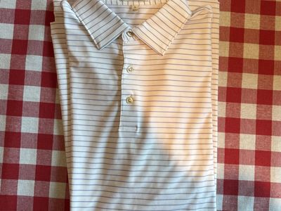 Peter Millar Summer Comfort Men's Striped Polo Shirt - Size Large