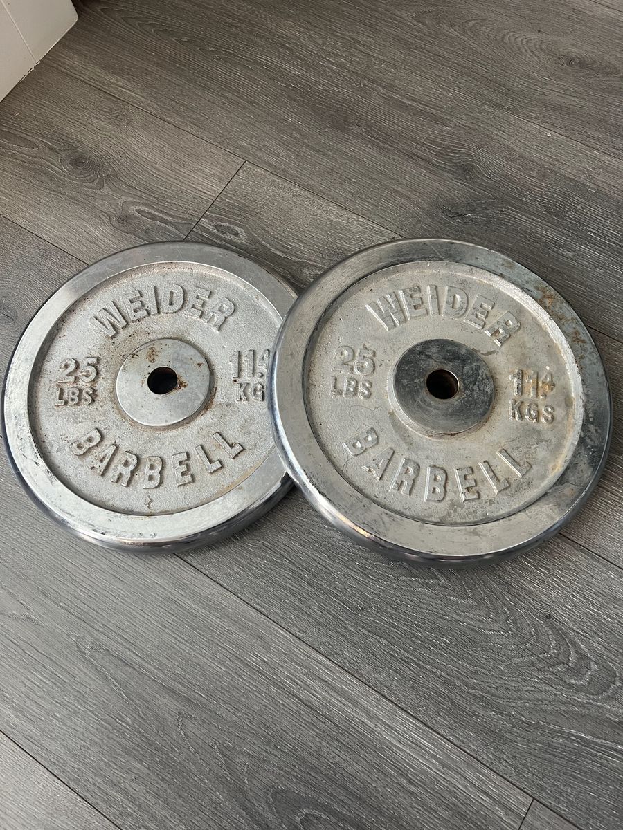 Weider 25lb Standard Weight Plates, Pair (50lbs total)