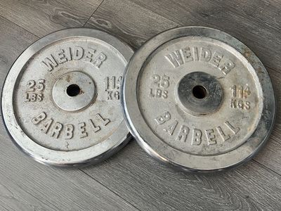 Weider 25lb Standard Weight Plates, Pair (50lbs total)