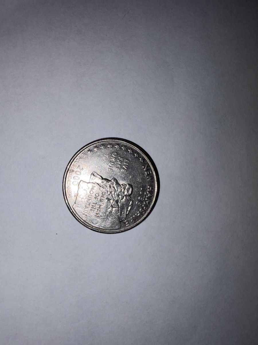 2000 New Hampshire State Quarter Coin - Old Man of the Mountain